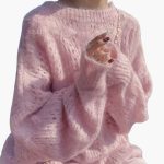 Women's Sweater with Open Knit Surface