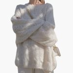 Women's Sweater with Open Knit Surface - Image 4