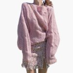 Women's Sweater with Open Knit Surface - Image 2