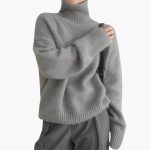 Women's Sweater with Turtleneck and Ribbed Cuffs - Image 2