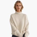 Women's Sweater with Turtleneck and Ribbed Cuffs - Image 3