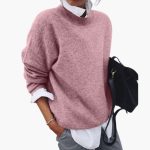 Women's Round Neck Sweater with Long Sleeves - Image 2