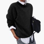 Women's Round Neck Sweater with Long Sleeves - Image 3