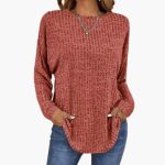 Women’s Sweater with Round Neck and Ribbed Hem - Image 4