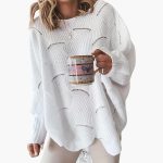 Women's Sweater with Round Neck and Loose Straight Fit