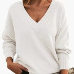 Women's Sweater with V-Neck and Long Sleeves - Image 8