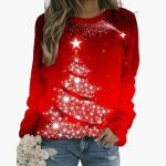 Women's Sweater with Festive Pattern and Long Sleeves - Image 3