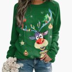 Women's Sweater with Festive Pattern and Long Sleeves - Image 2