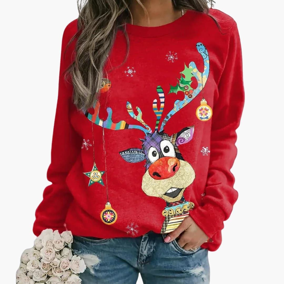 DamenPullovermitfestlichemMotivundlangenArmeln_6_4ec4e2f8-a9f6-454e-886a-8a7a841b2d69.jpg Women's Sweater with Festive Pattern and Long Sleeves - Image 1