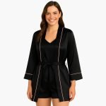 Women's Satin Pajama Set with Kimono - Image 2