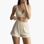 Women's Pajama Set with Cardigan and Shorts - Image 2