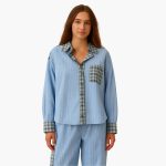Women's Pajama Set with Striped Shirt - Image 4