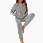 Women's Pajama Set with Half Zip Sweatshirt - Image 9