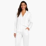 Women's Pajama Set with Button-Down Shirt and Pants - Image 5