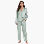 Women's Pajama Set with Button-Down Shirt and Pants - Image 2
