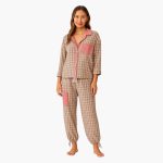 Women's Pajama Set with Drawstring Pants and Shirt