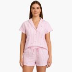 Women's Pajama Set with Short Sleeve Shirt and Shorts - Image 3
