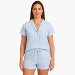 Women's Pajama Set with Short Sleeve Shirt and Shorts