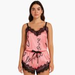 Women's Pajama Set with Spaghetti Top and Printed Shorts - Image 4