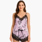Women's Pajama Set with Spaghetti Top and Printed Shorts - Image 2