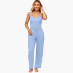 Women's Pajama Set with Lace Trim and Drawstring Pants - Image 4