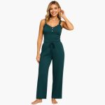 Women's Pajama Set with Lace Trim and Drawstring Pants - Image 5