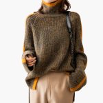 Women's Striped Turtleneck Sweater - Image 4