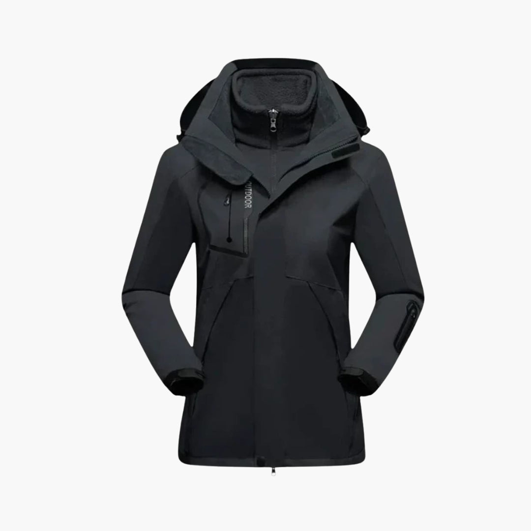 DamenSkijackemitReissverschlussundherausnehmbaremInnenfutter.jpg Women's Ski Jacket with Full Zipper and Removable Lining - Image 1