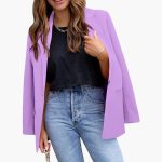 Women's Slim Fit Blazer with Notched Collar and Long Sleeves - Image 2