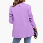 Women's Slim Fit Blazer with Notched Collar and Long Sleeves - Image 3
