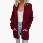 Women’s Open Front Cardigan with Long Sleeves - Image 5