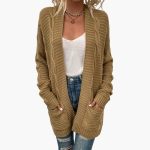 Women’s Open Front Cardigan with Long Sleeves - Image 6