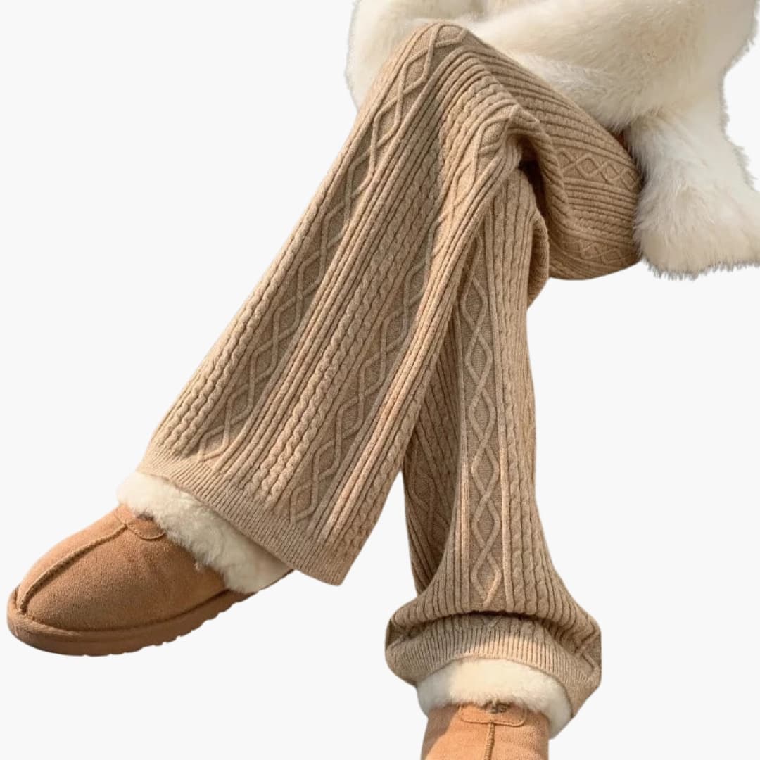 DamenStrickJogginghosemitGerademBein_1.jpg Women's Knit Jogging Pants with Straight Leg - Image 1