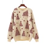 Women's Knit Top with Round Neckline and Textured Design