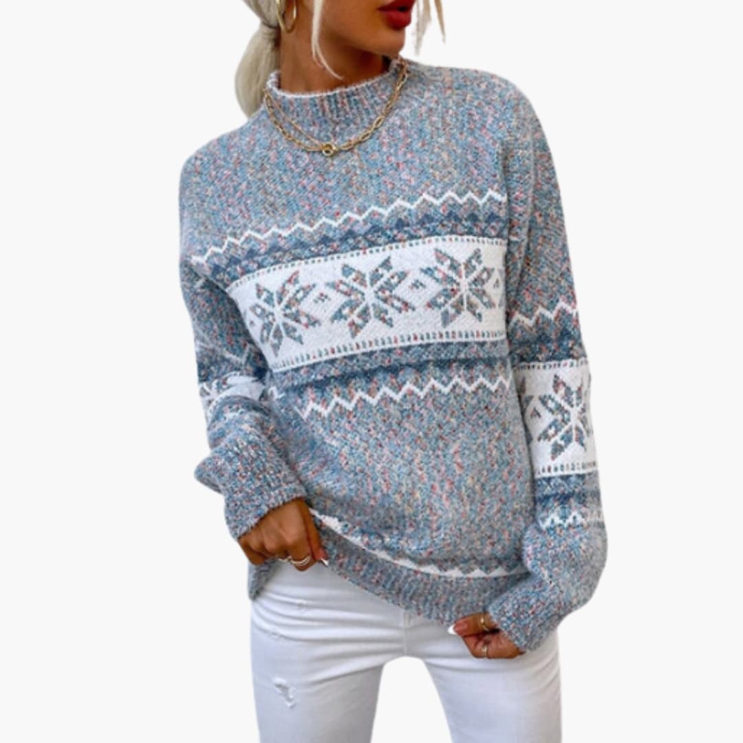 DamenStrickpullovermitFairIsleMuster_1.jpg Women's Knit Sweater with Fair Isle Pattern - Image 1