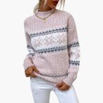 Women's Knit Sweater with Fair Isle Pattern - Image 3