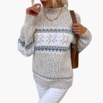 Women's Knit Sweater with Fair Isle Pattern - Image 4