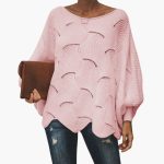 Women's Knit Sweater with Batwing Sleeves - Image 2
