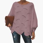 Women's Knit Sweater with Batwing Sleeves - Image 7