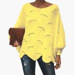 Women's Knit Sweater with Batwing Sleeves - Image 3