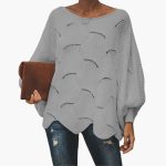 Women's Knit Sweater with Batwing Sleeves - Image 4
