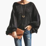 Women's Knit Sweater with Batwing Sleeves - Image 5