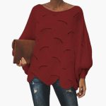 Women's Knit Sweater with Batwing Sleeves - Image 8