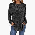 Women's Knit Sweater with Ribbed Surface - Image 7