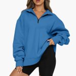 Women’s Knitted Sweater with Half Zip - Image 2