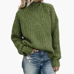 Women's Knit Sweater with High Neck