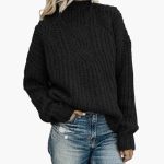 Women's Knit Sweater with High Neck - Image 2