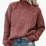 Women's Knit Sweater with High Neck - Image 3