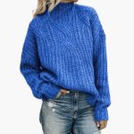 Women's Knit Sweater with High Neck - Image 5