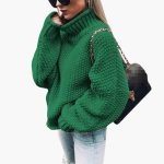 Women's Knitted Sweater with Roll Neck and Ribbed Hem - Image 4
